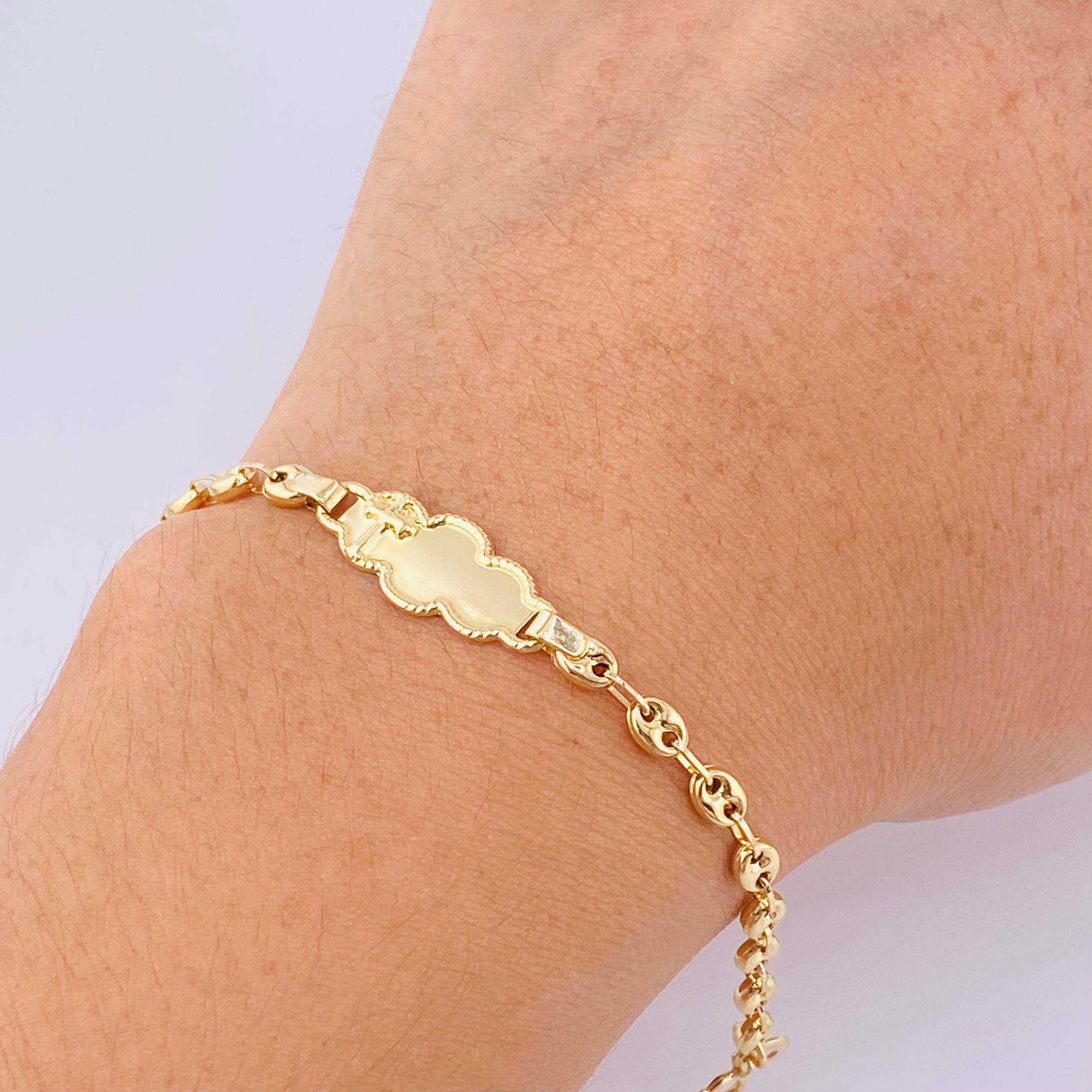 Pulso Bebé Placa GC 1.95gr / 3.5mm Oro Amarillo 18K