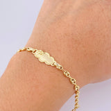 Pulso Bebé Placa GC 1.95gr / 3.5mm Oro Amarillo 18K