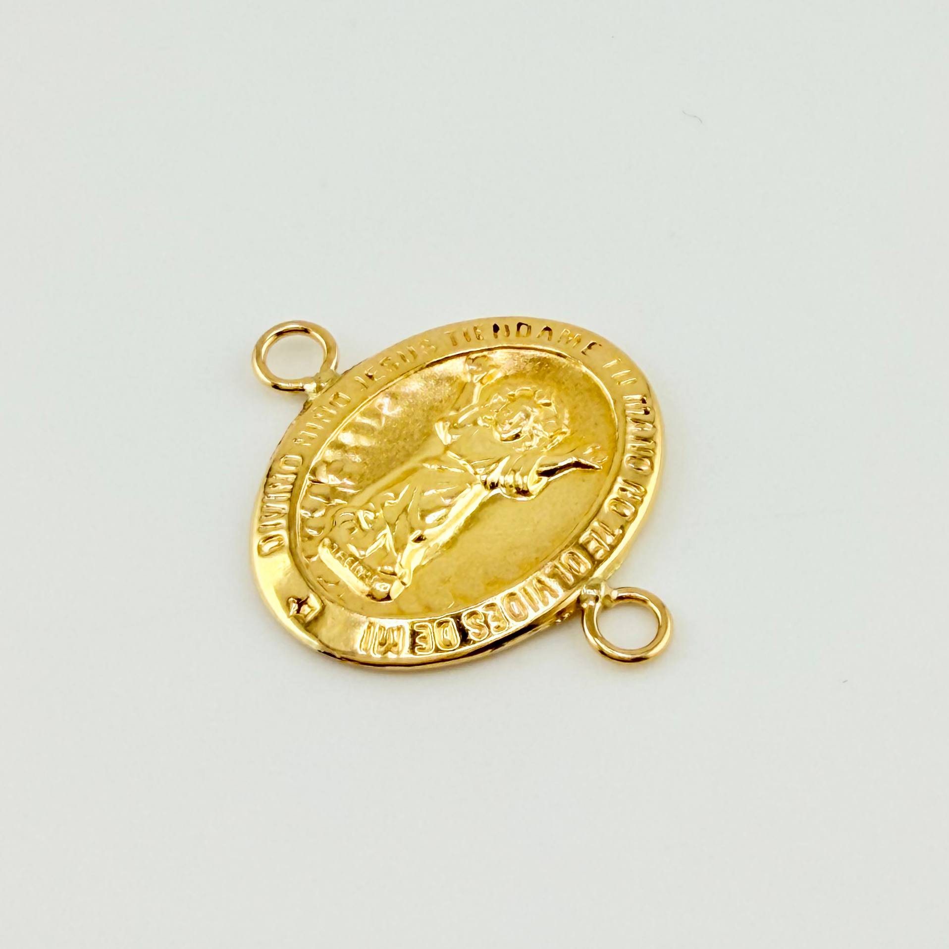 Herraje Doble Faz Divino Niño - Cruz Mate 1gr / Oro Amarillo 18K