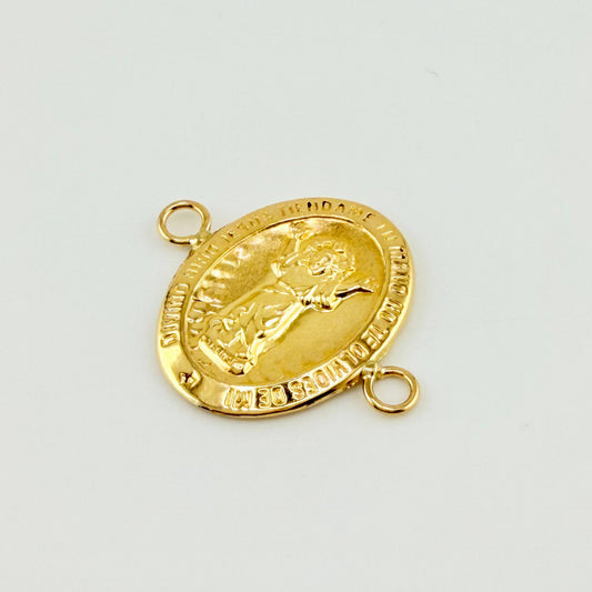 Herraje Doble Faz Divino Niño - Cruz Mate 1.1gr / Oro Amarillo 18K