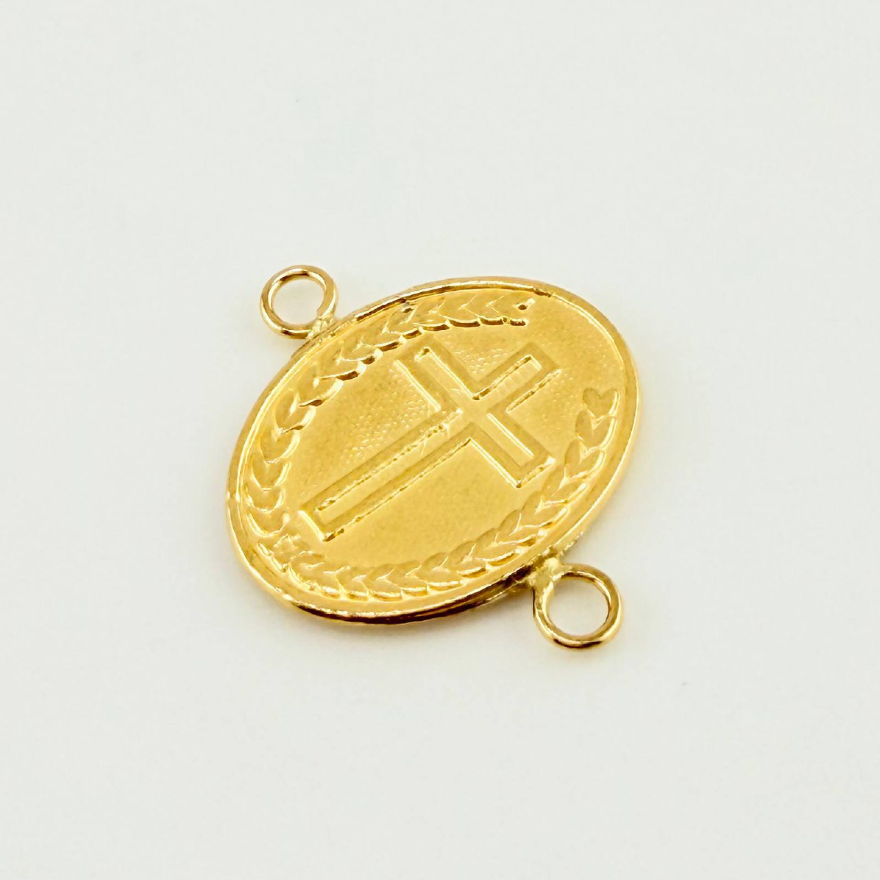 Herraje Doble Faz Divino Niño - Cruz Mate 1gr / Oro Amarillo 18K