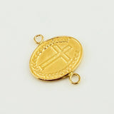 Herraje Doble Faz Divino Niño - Cruz Mate 1.1gr / Oro Amarillo 18K