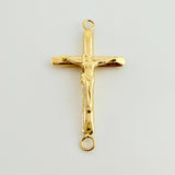 Herraje Cruz Cristo Puntas Planas 0.5gr / 1 in / Oro Amarillo 18K