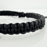 Pulsera Tejida Negra Morralla Esmeralda Cubica 3Und Bolas 2Und Oro Amarillo 18K
