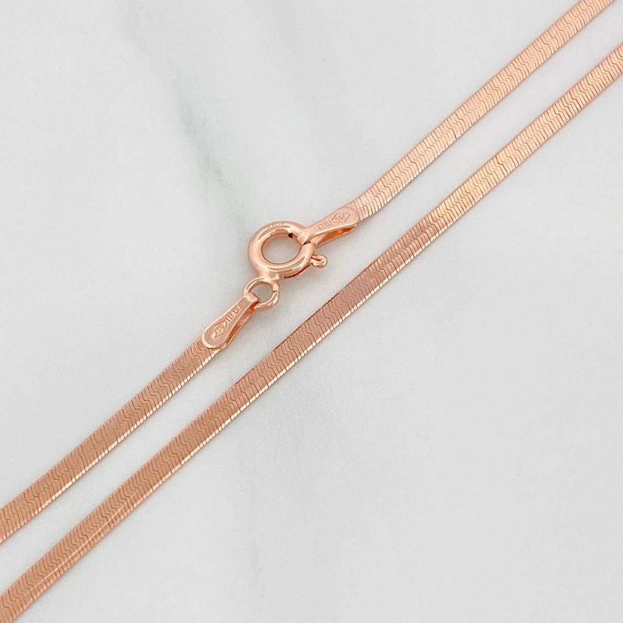 Cadena Espejo 3.15 g / 17 3/4 in / 2 mm Oro Rosa 18K