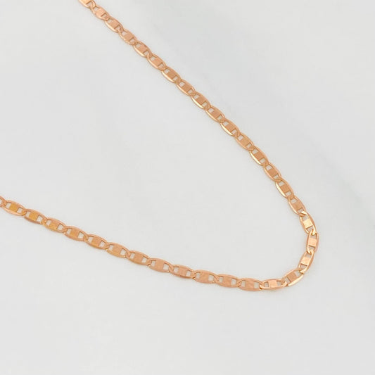 Flat Mariner Chain 1.3 g / 15 3/4 in / 0.4 mm Rose Gold 18K