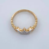 Anillo Corona corazones 2.6gr / T6 3/4 / Dos Oros Amarillo Blanco 18K %