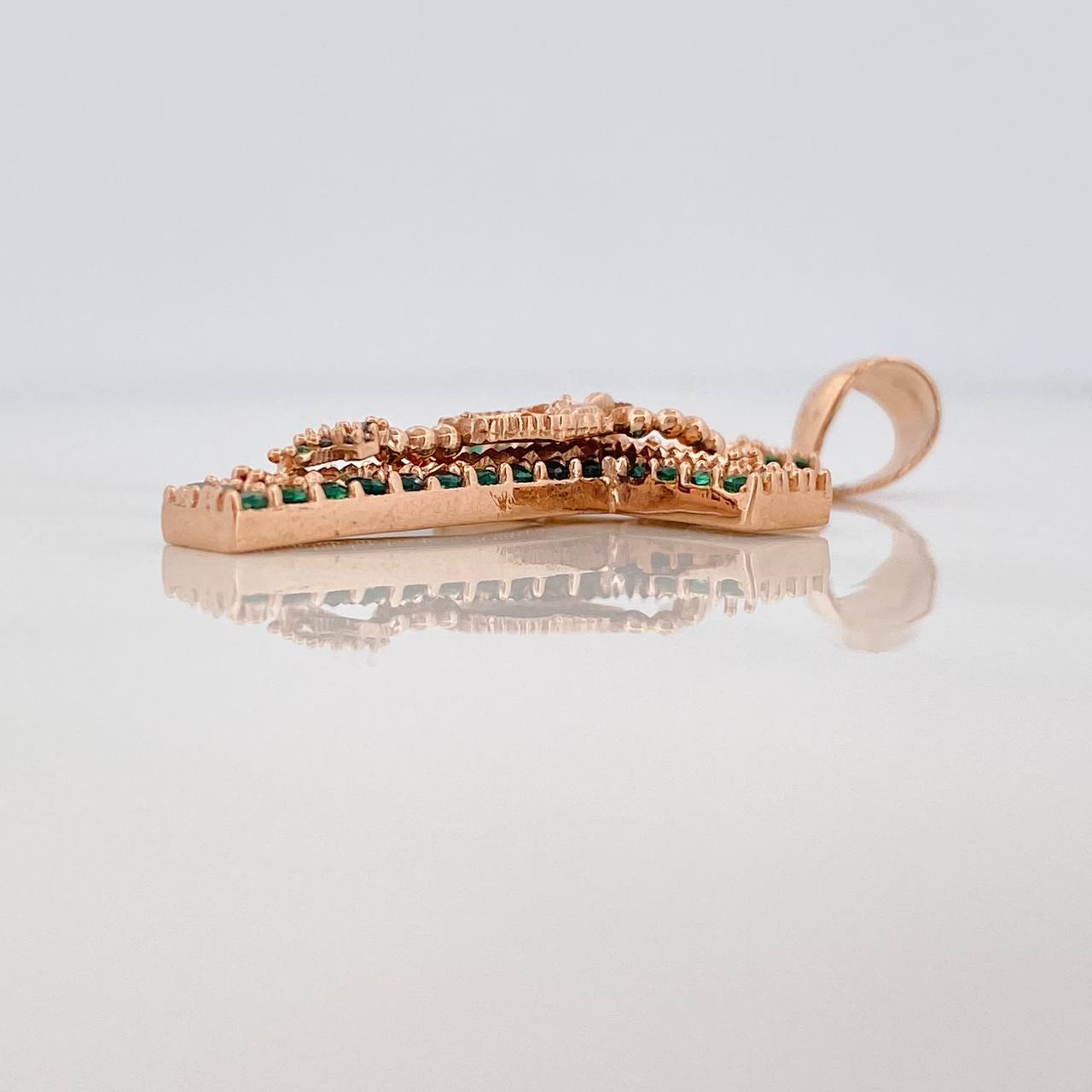 Dije Cruz Rosario Virgen Guadalupe 5.8gr / 1 3/4 in / Oro Rosa 18K $