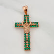 Dije Cruz Rosario Virgen Guadalupe 5.8gr / 1 3/4 in / Oro Rosa 18K $
