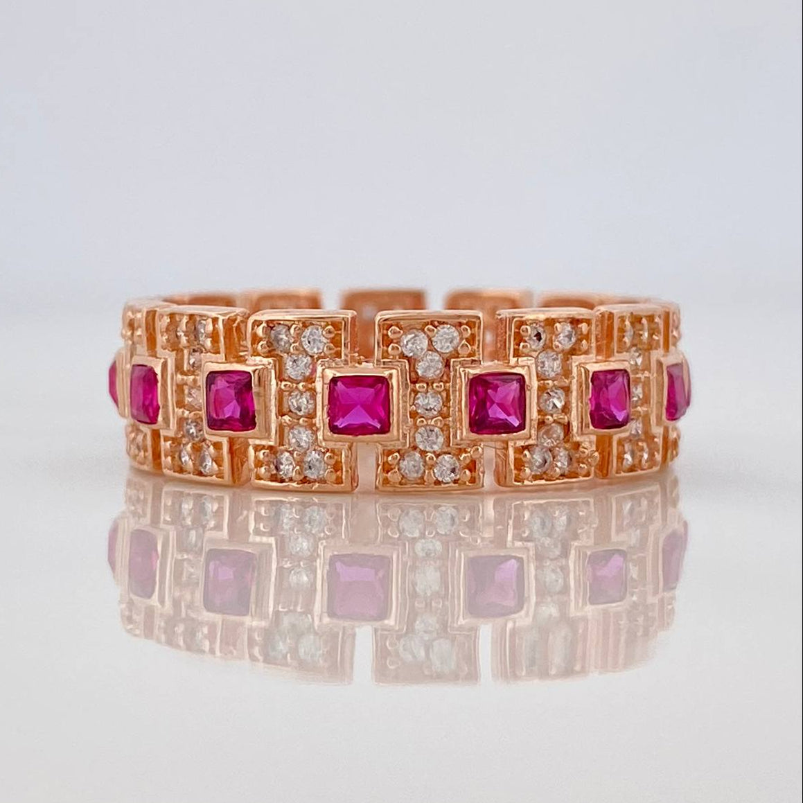 Anillo Glam 4.65gr / T9 1/4 / Oro Rosa 18K $