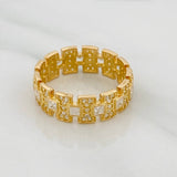 Anillo Glam 4.35gr / T7 1/2 / Oro Amarillo 18K $