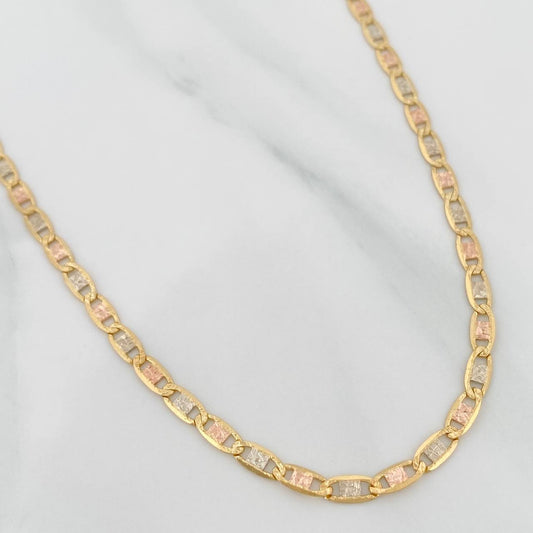 Flat Mariner Chain 9.35gr / 23 3/4 in / 2.96mm Three +3 18K Golds $