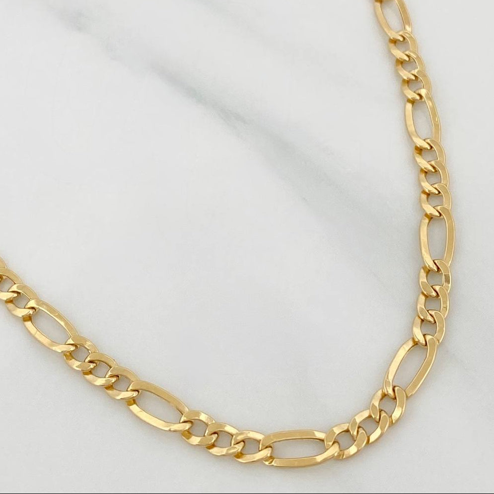 Figaro Chain 7.65gr / 28 3/4 in / 4.58mm Yellow +1 18K Gold $