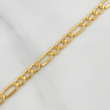 Cadena Figaro 5.85gr / 25 1/2 in / 3.5mm Oro Amarillo +1 18K $