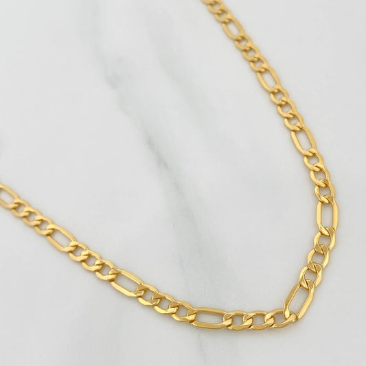 Figaro Chain 5.85gr / 25 1/2 in / 3.5mm Yellow +1 18K Gold $