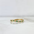 Curved Churumbela Ring 2.1gr / Size 8 / Emeralds 14pts - White Diamonds 12pts Yellow Gold (Jewel)