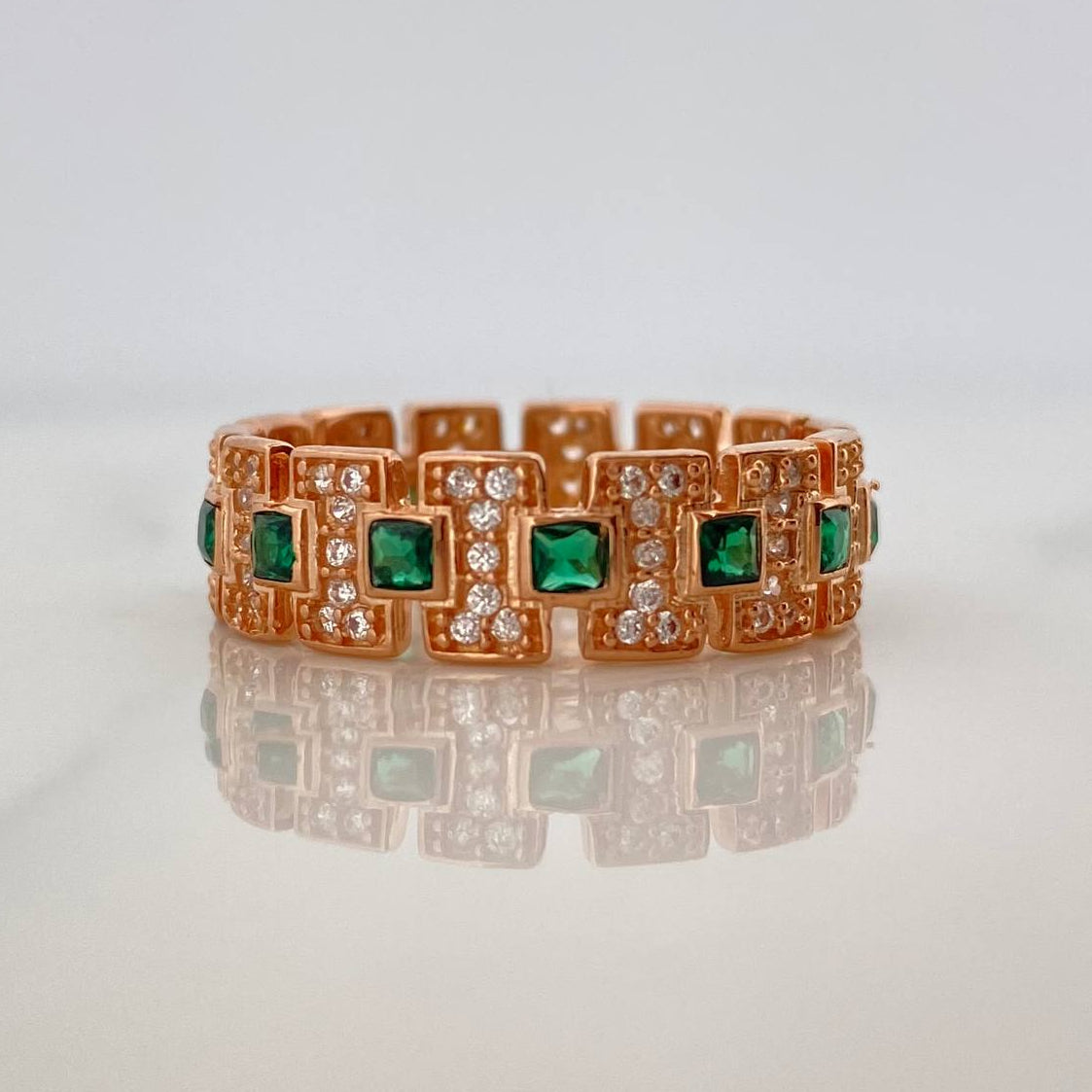 Anillo Glam 4.2gr / T7 1/2 / Oro Rosa 18K $