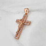 Dije Cruz Rosario Virgen Guadalupe 5.9gr / 1 3/4 in / Oro Rosa 18K $