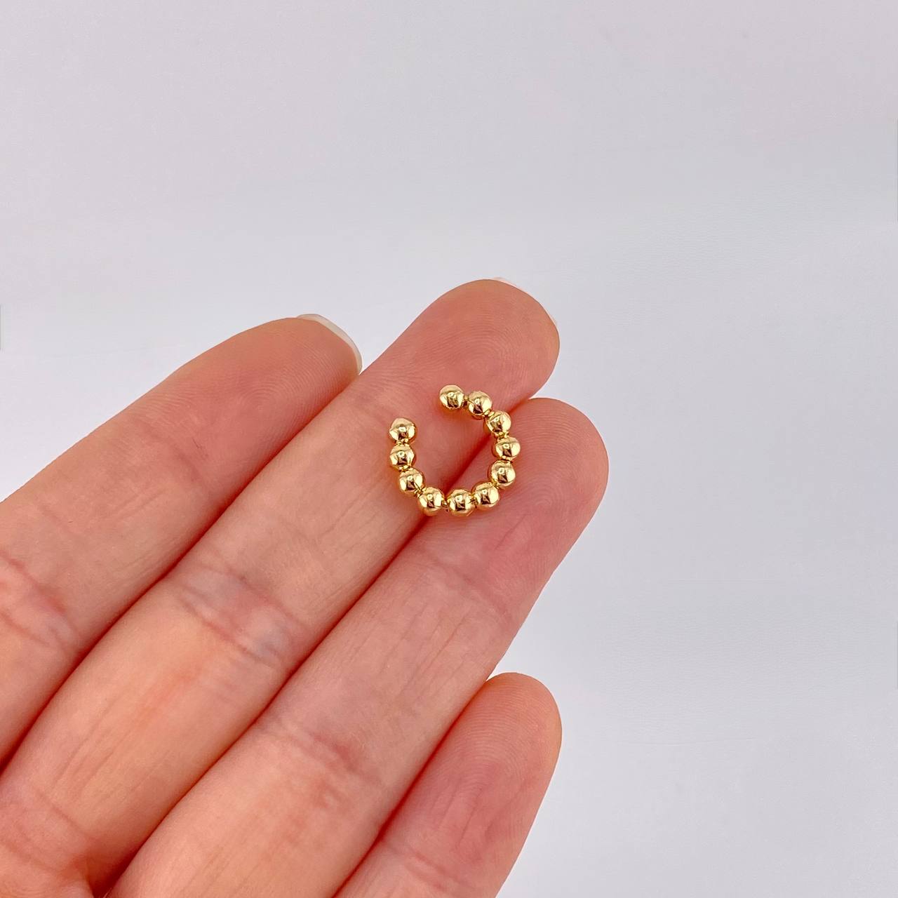Piercing U Bolas Seguidas 0.85g / 1/2 in Oro Amarillo 18K