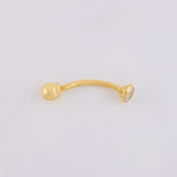 Piercing Curvo 0.3g / 1/2 in Oro Amarillo 18K