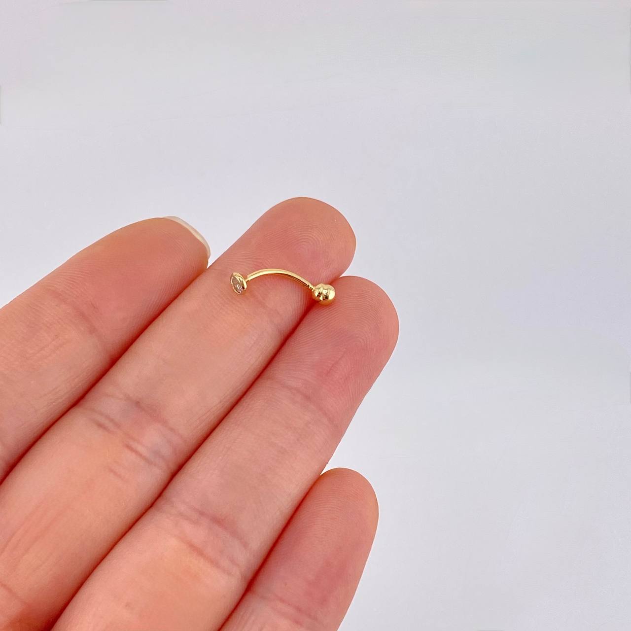 Piercing Curvo 0.3g / 1/2 in Oro Amarillo 18K
