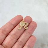 Pendant Doll Silhouette 2.3gr / 1.9cm / White Zircons Yellow Gold