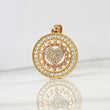 Pendant Rustic Heart 7.1gr / 3.3cm / White Zircons Two-tone Yellow and Rose Gold