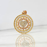 Pendant Rustic Heart 7.1gr / 3.3cm / White Zircons Two-tone Yellow and Rose Gold