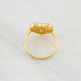 Anillo Corazón Diamantado 2.8g / T7 Dos Oros Amarillo Blanco 18K