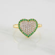 Anillo Corazón Tupido 2.6g / T6 3/4 Dos Oros Amarillo Blanco 18K