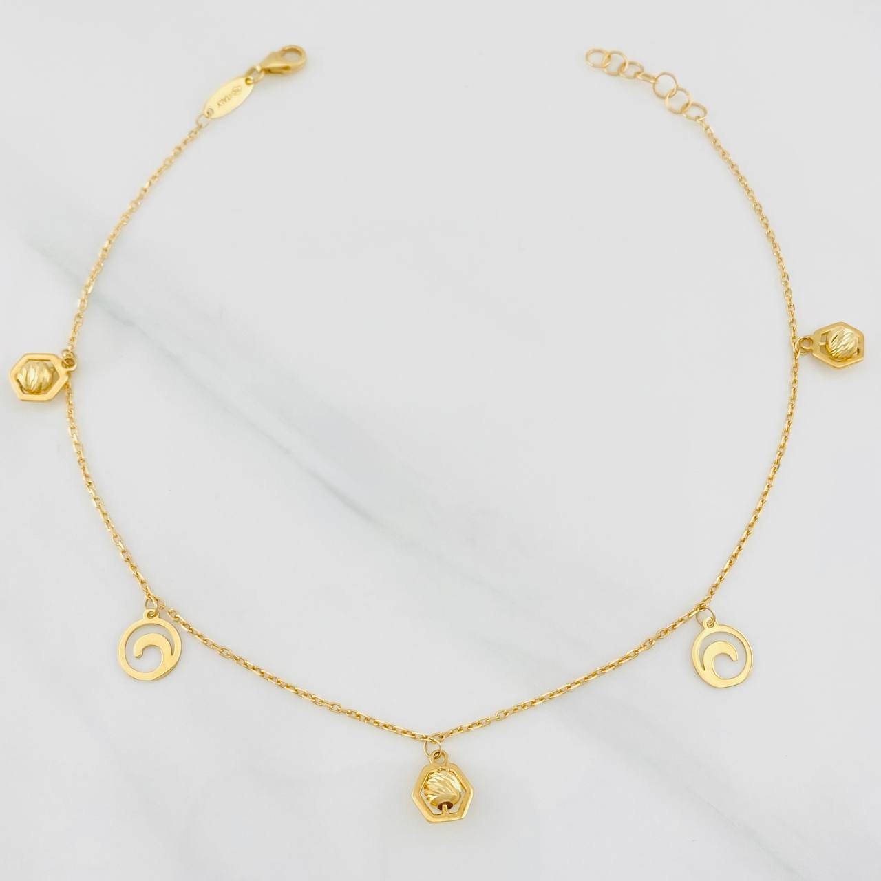 Classic Link Anklet Figures 2.45g / 9 3/4 in / 1.04mm Yellow Gold 18K