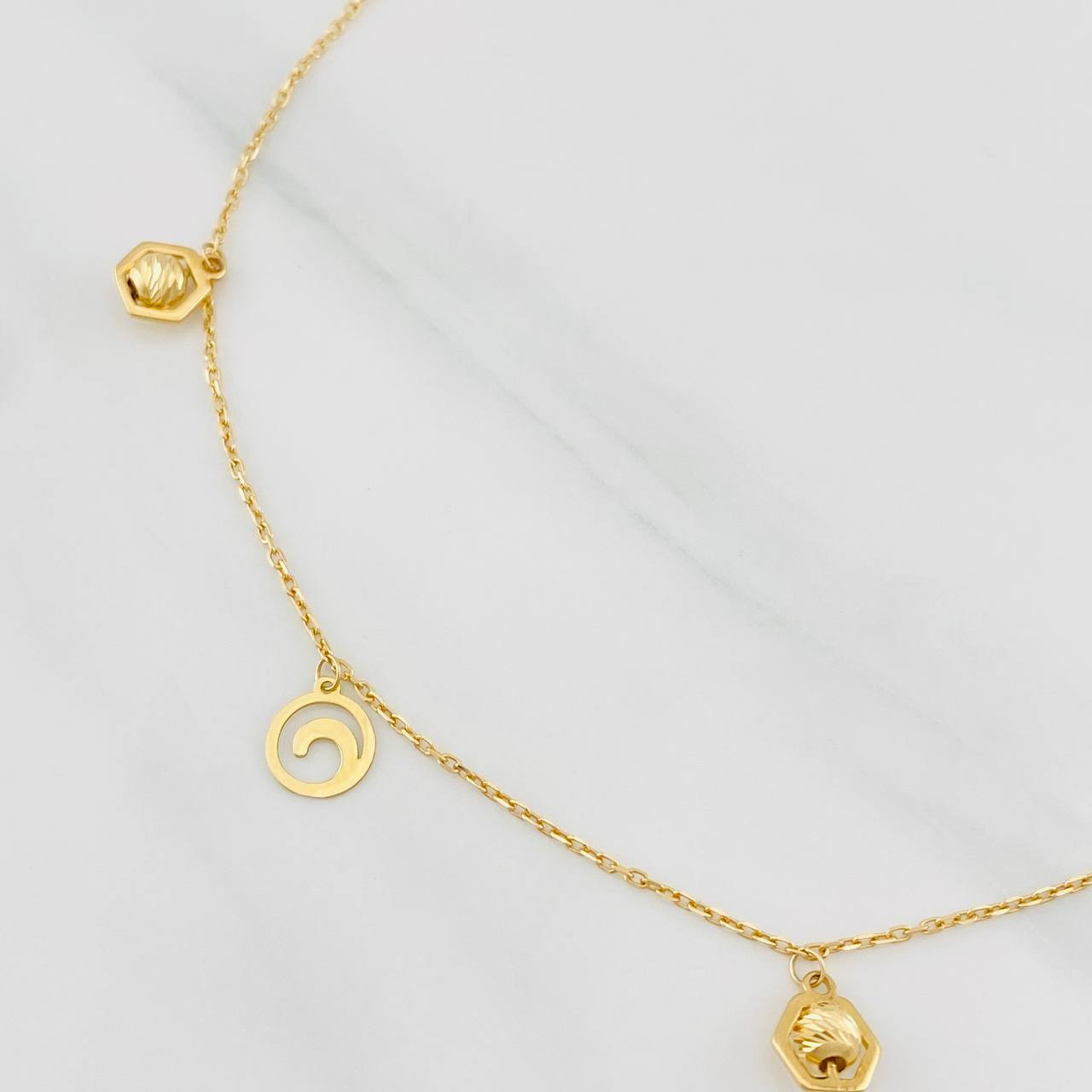 Classic Link Anklet Figures 2.45g / 9 3/4 in / 1.04mm Yellow Gold 18K