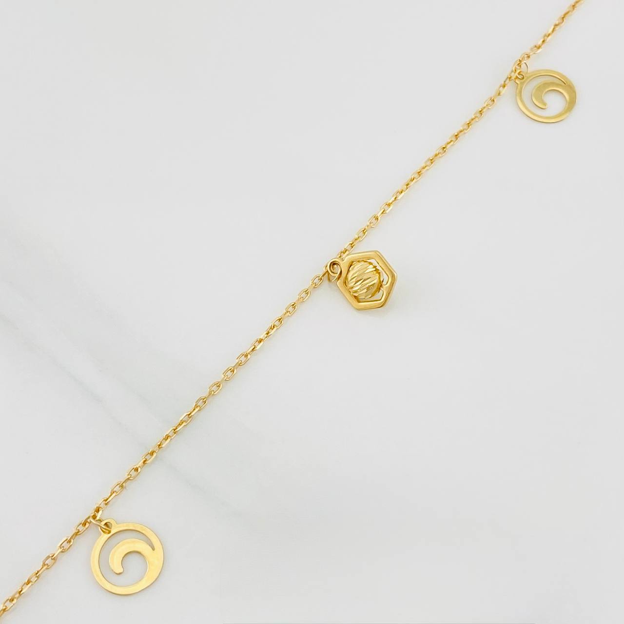 Classic Link Anklet Figures 2.45g / 9 3/4 in / 1.04mm Yellow Gold 18K