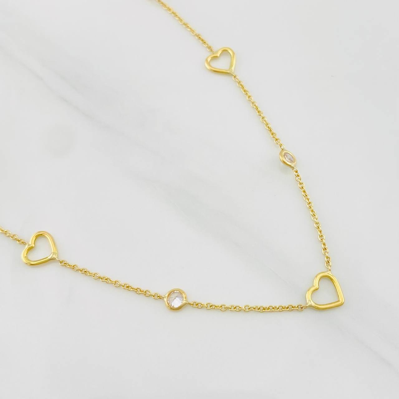 Cadena Aro Seguido Circulo Corazón 3.7g / 18 in / 1.18mm Oro Amarillo 18K