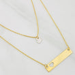 Cadena Aro Seguido Placa Corazón 2.4g / 18 in / 0.86mm Dos Oros Amarillo Blanco 18K