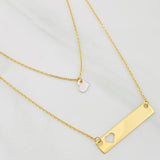 Cadena Aro Seguido Placa Corazón 2.4g / 18 in / 0.86mm Dos Oros Amarillo Blanco 18K