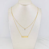 Cadena Aro Seguido Placa Corazón 2.4g / 18 in / 0.86mm Dos Oros Amarillo Blanco 18K