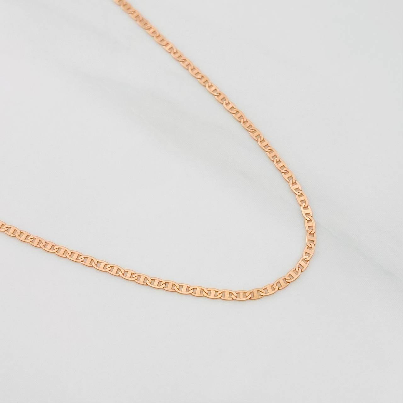 Cadena Escalera 1.1g / 16 in / 1.09mm Oro Rosa 18K