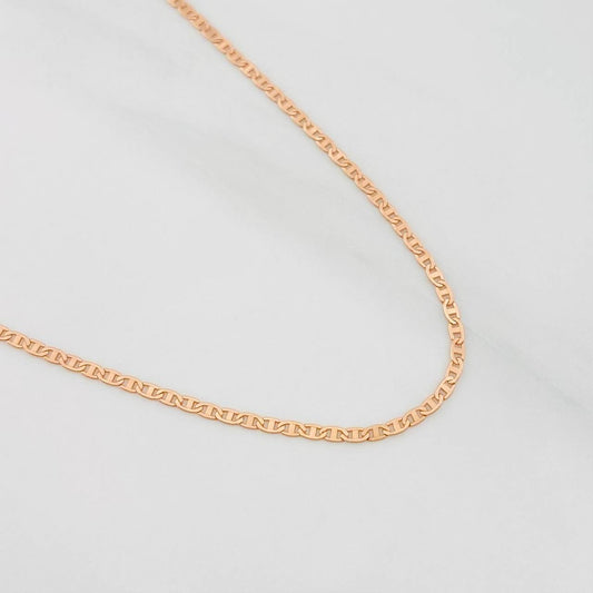 Cadena Escalera 1.1g / 16 in / 1.09mm Oro Rosa 18K