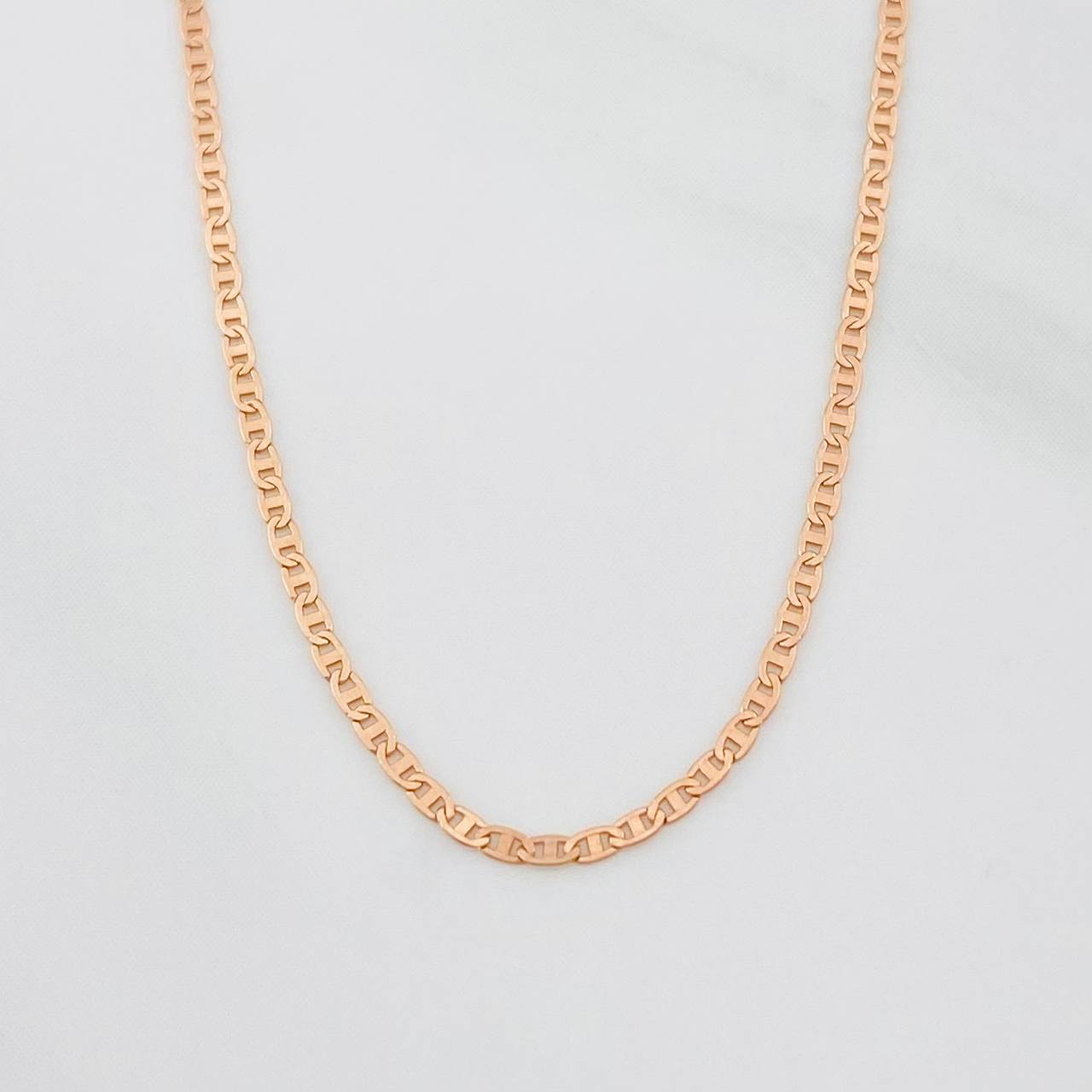 Cadena Escalera 1.1g / 16 in / 1.09mm Oro Rosa 18K