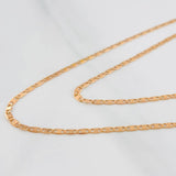 Cadena Escalera Plana 1.3g / 16 in / 1.39mm Oro Rosa 18K