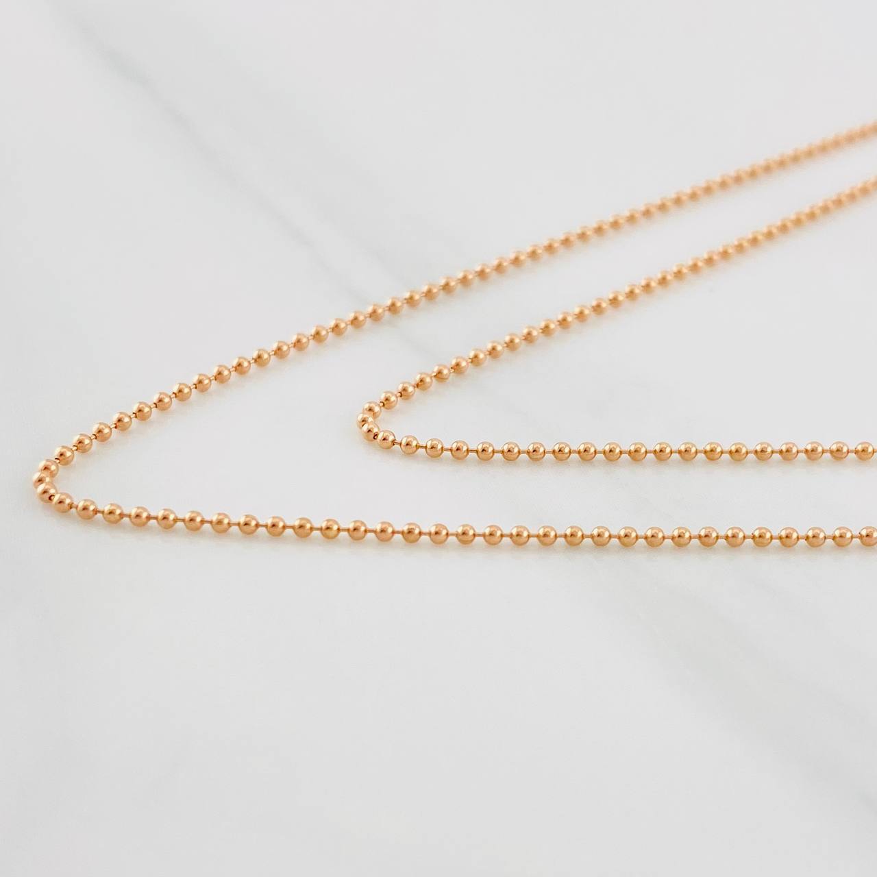 Cadena Militar 2g / 20 in / 1.02mm Oro Rosa 18K