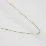 Cadena Aro Seguido Bolas 1.2g / 18 in / 0.79mm Dos Oros Amarillo Blanco 18K