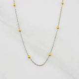 Cadena Aro Seguido Bolas 1.2g / 18 in / 0.79mm Dos Oros Amarillo Blanco 18K