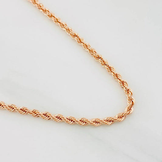 Rope Chain 3.7g / 24 in / 2.15mm 18K Rose Gold