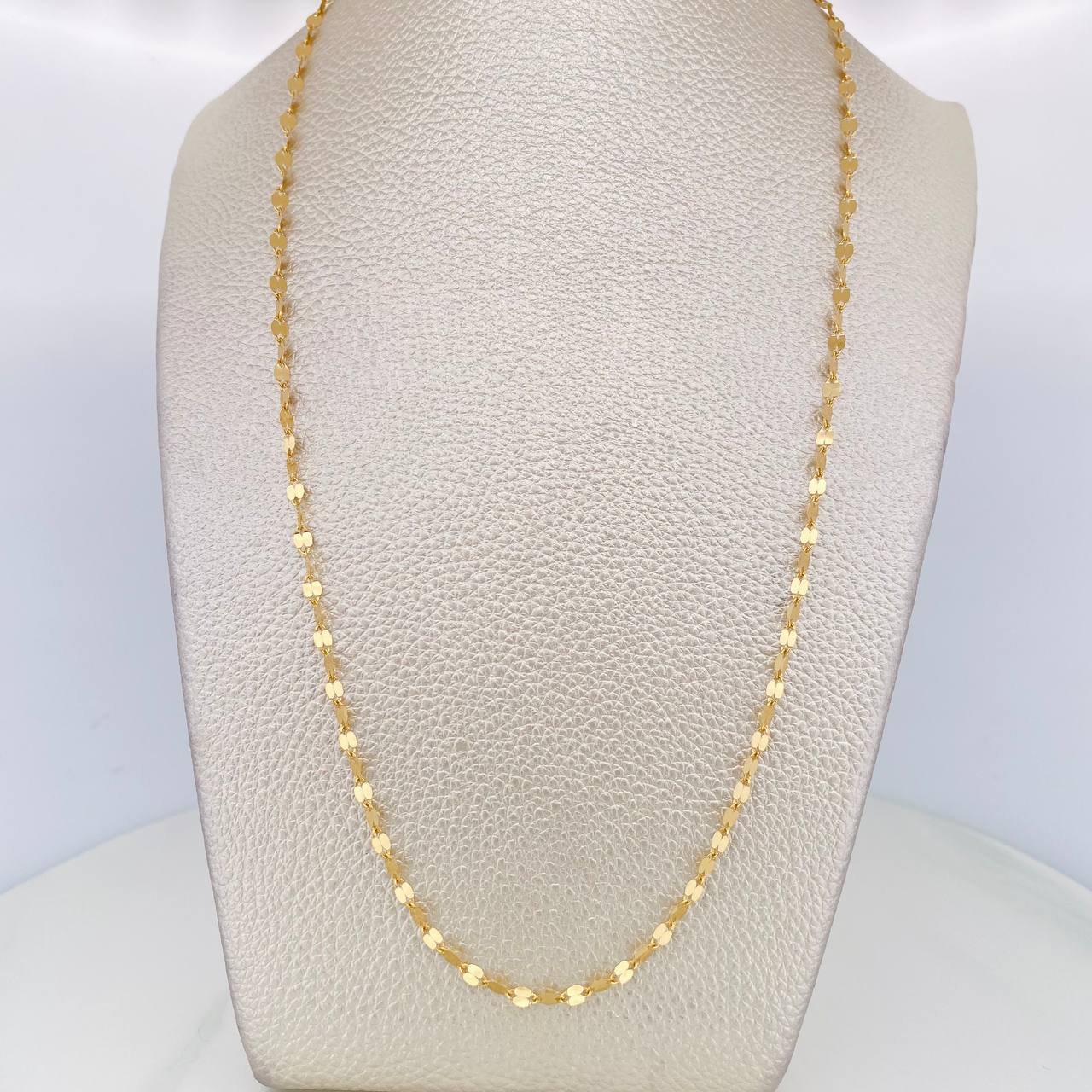 Mirror Flower Chain 2.2g / 20 in / 2.5mm 18K Yellow Gold