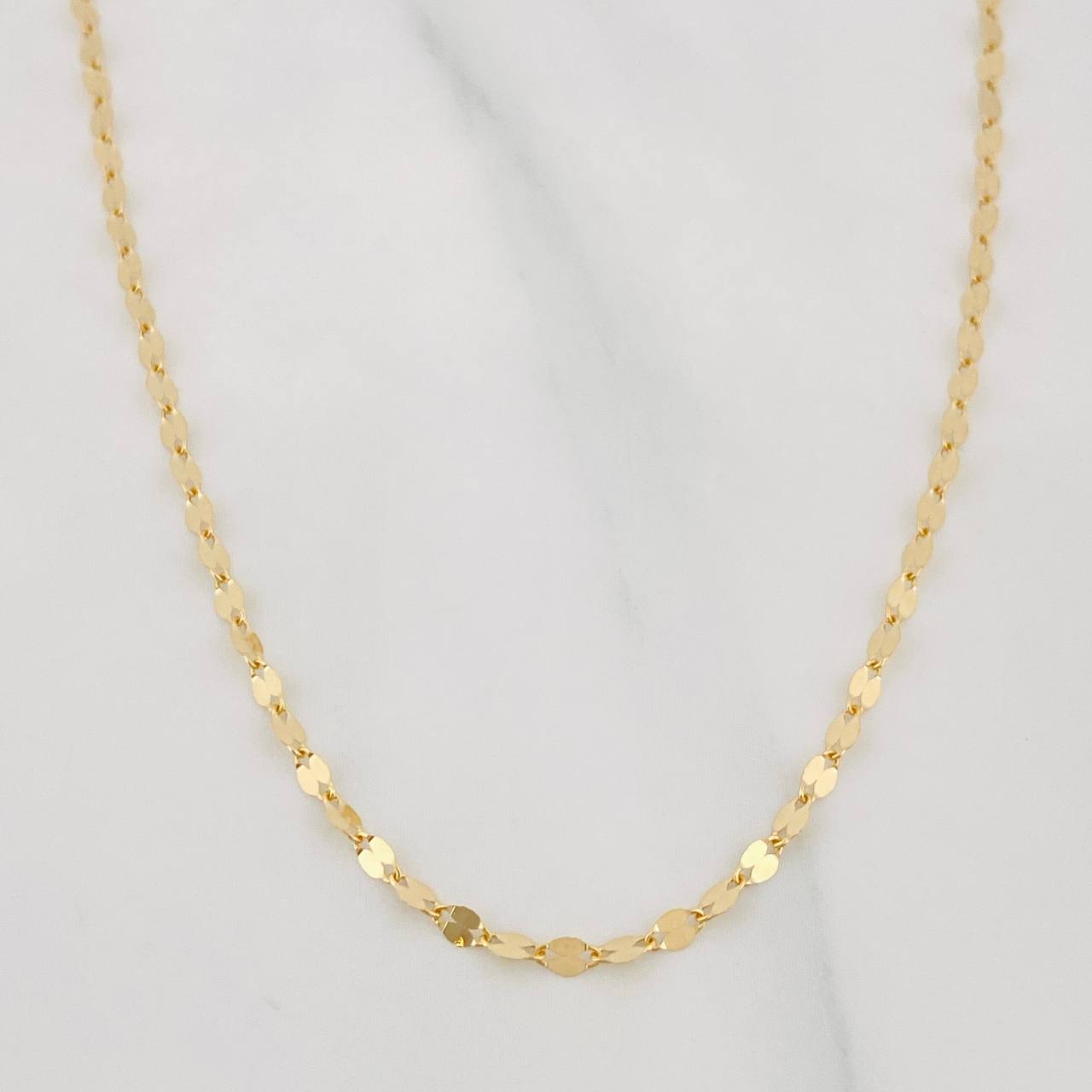 Mirror Flower Chain 2.2g / 20 in / 2.5mm 18K Yellow Gold