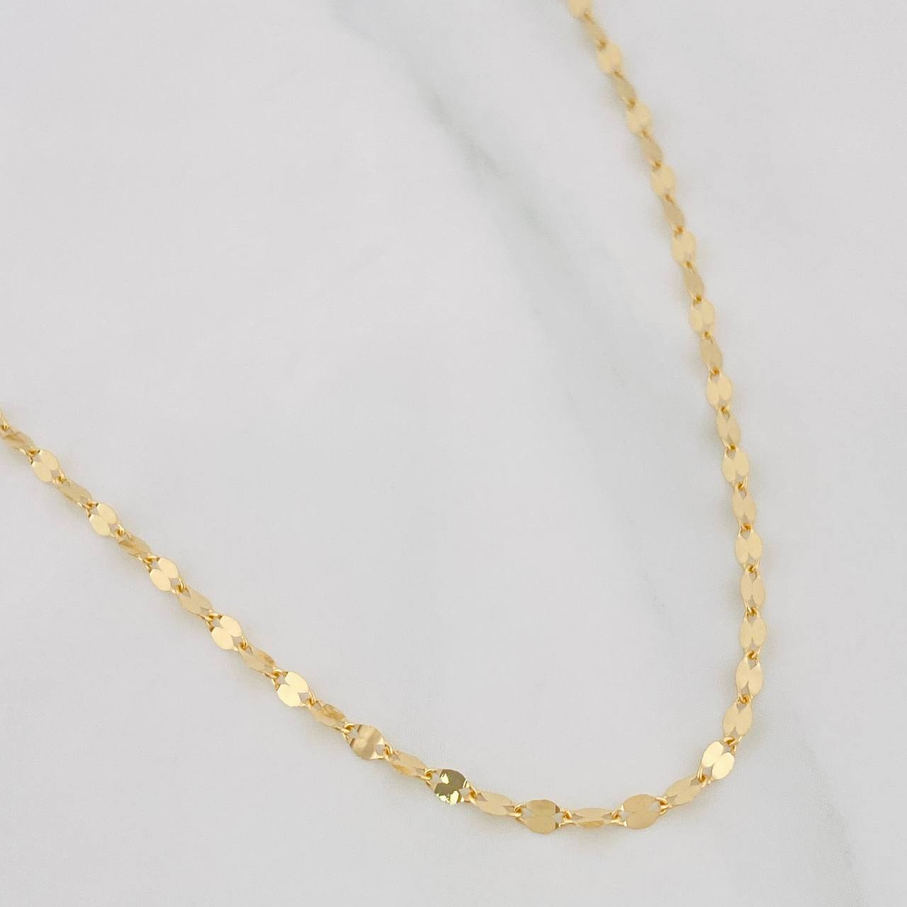 Mirror Flower Chain 2.2g / 20 in / 2.5mm 18K Yellow Gold