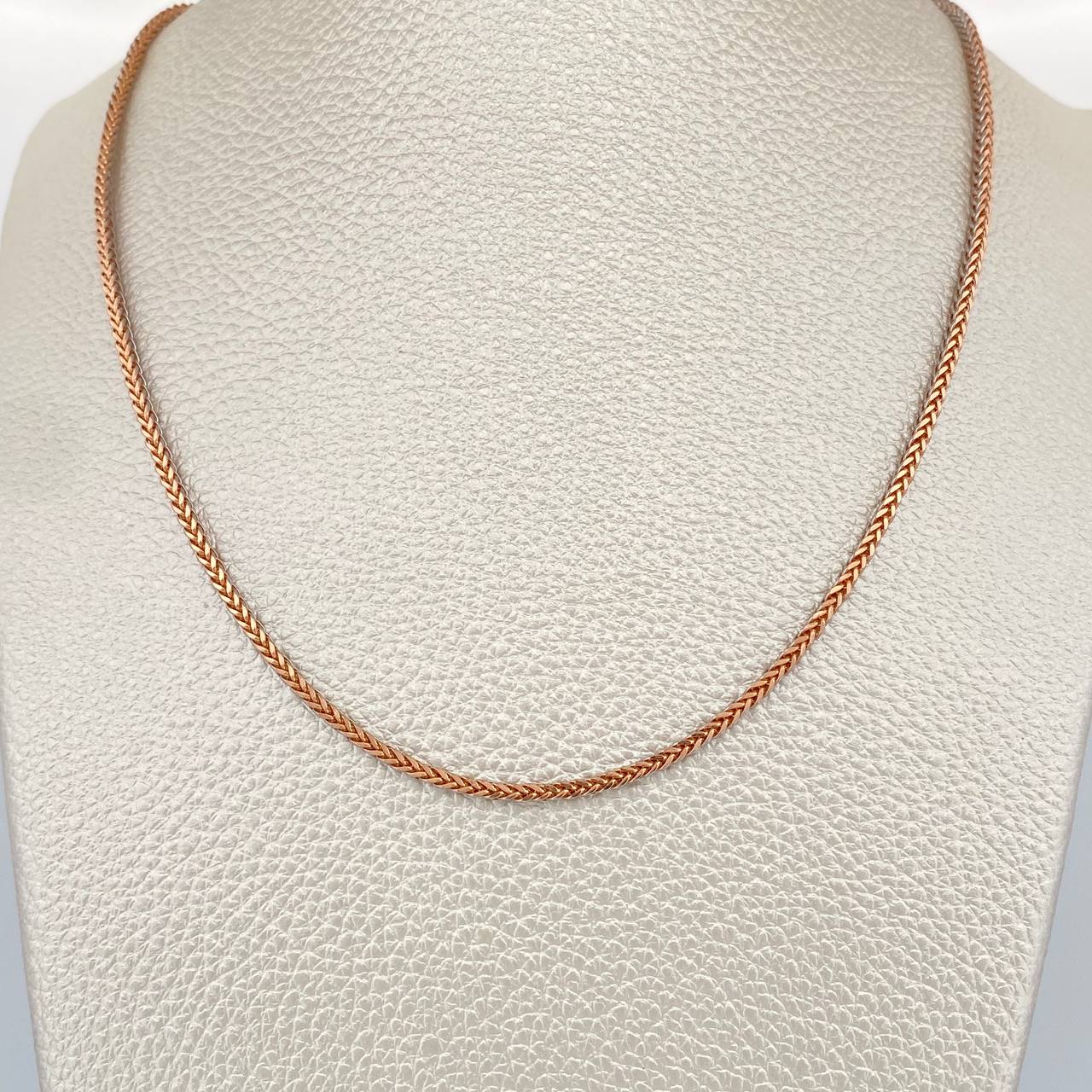 Cadena Franco 5.5gr / 23 3/4 in / 1.67mm Dos Oros Blanco Rosa +3 18K $