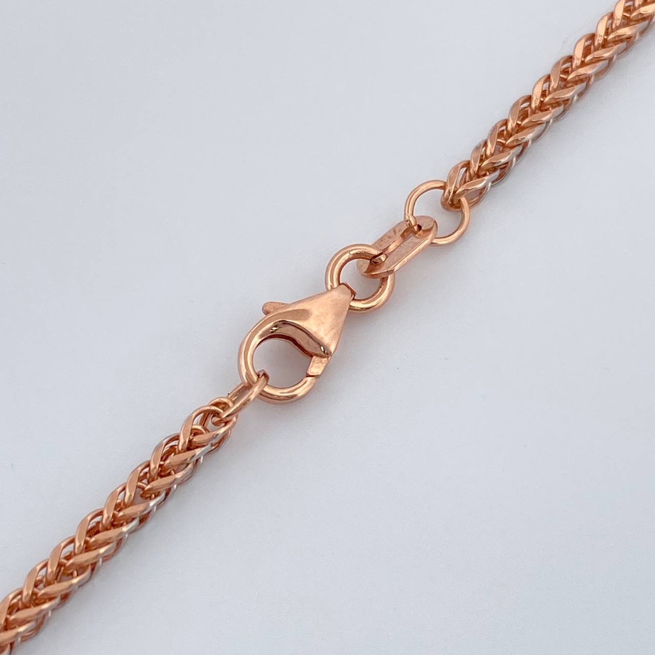 Cadena Franco 5.4gr / 23 3/4 in / 1.66mm Dos Oros Blanco Rosa +3 18K $